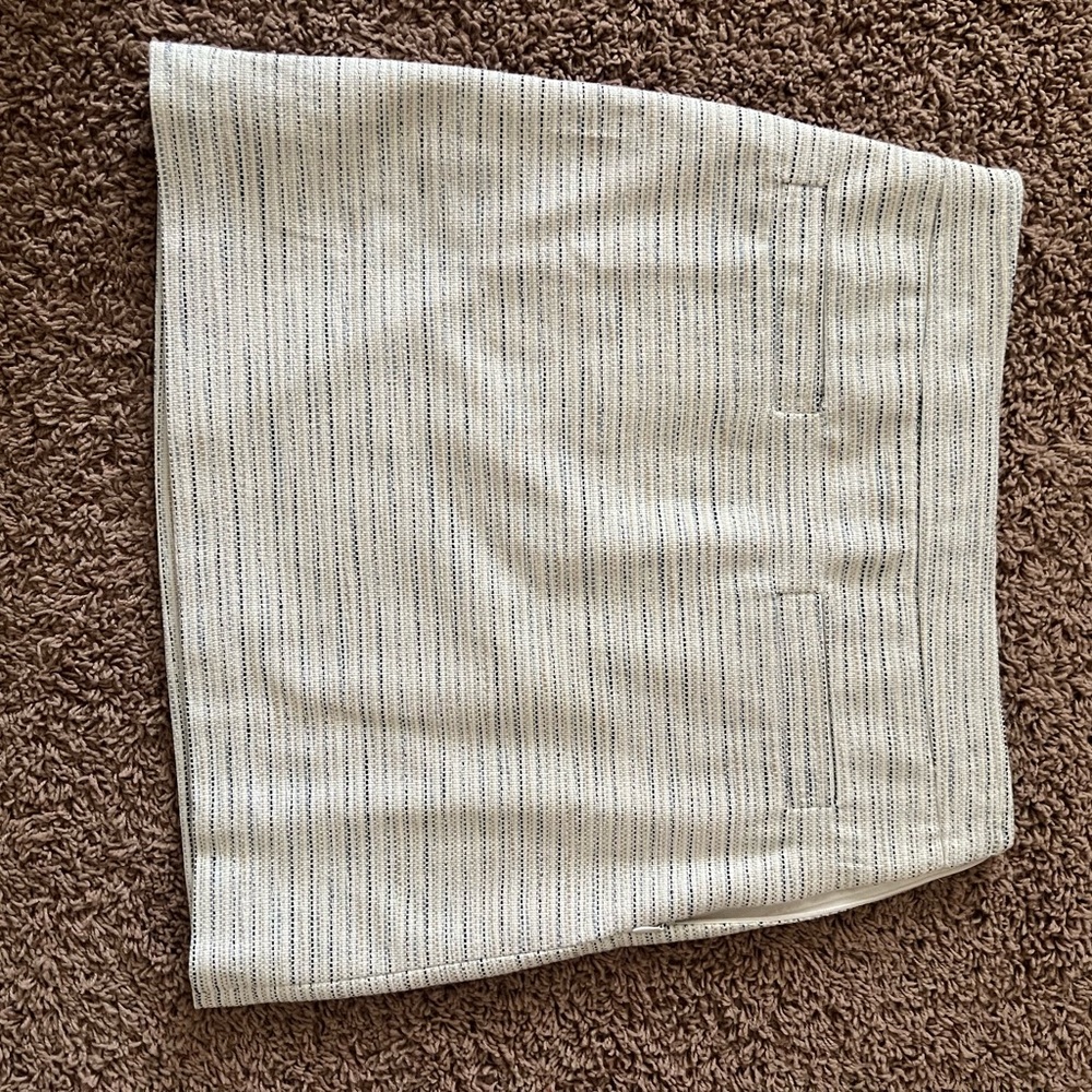 LOFT Cream and Black Striped Skirt